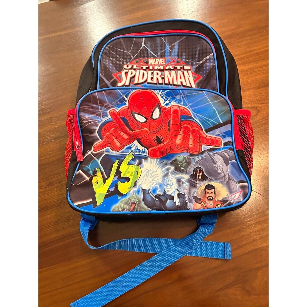 Marvel Ultimate Spider-Man Boys Small Backpack Black/Red/Blue Outer Pockets